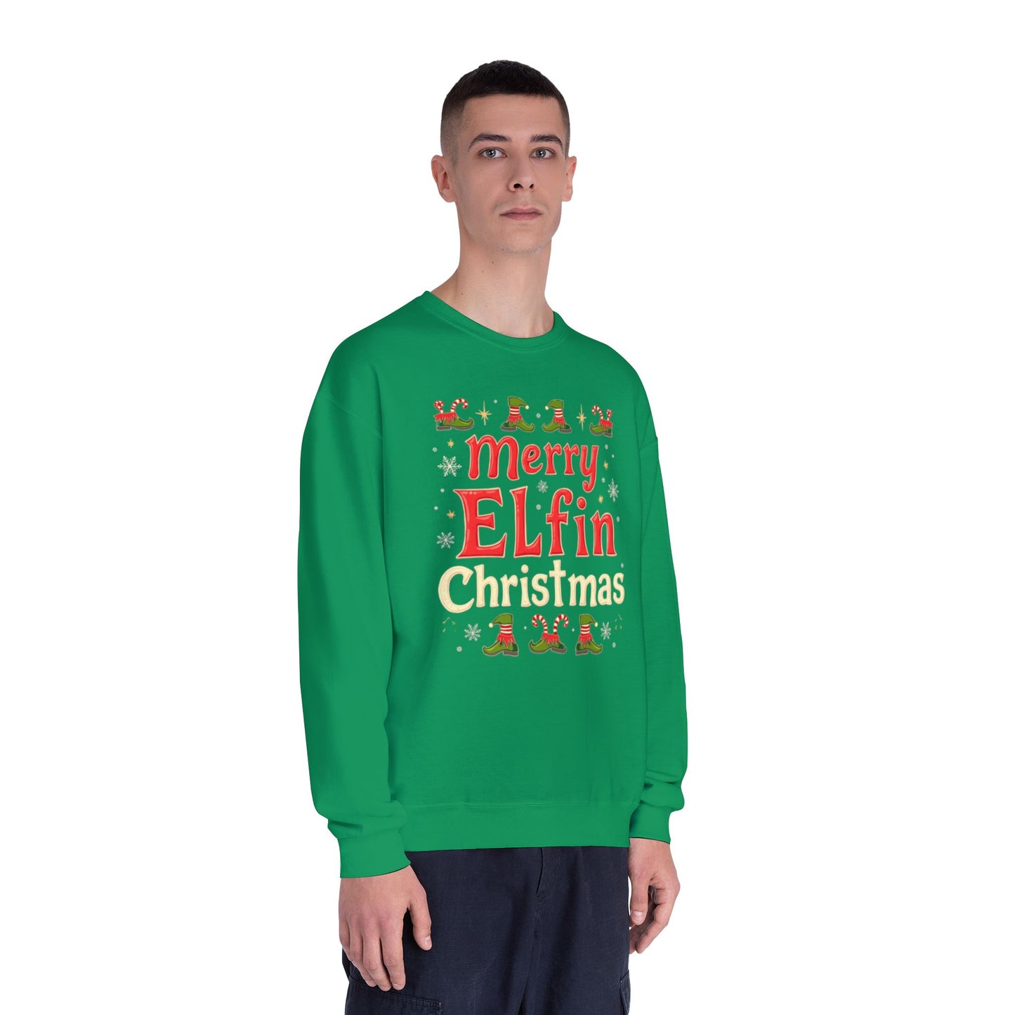 Christmas Elf Unisex Sweatshirt - Merry Elfin Christmas Tee for Elf Fanatics