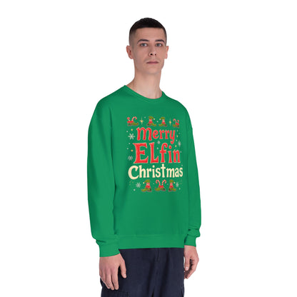 Christmas Elf Unisex Sweatshirt - Merry Elfin Christmas Tee for Elf Fanatics