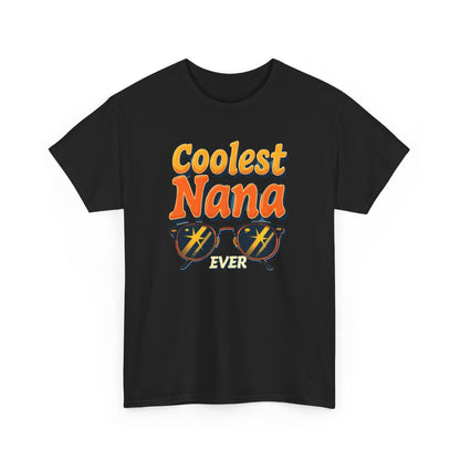 Coolest Nana Ever Unisex Heavy Cotton Tee | Perfect Gift for Grandmothers, Birthday, Mother's Day, Gifts for Her, Family Reunion - Psychonaut Swag