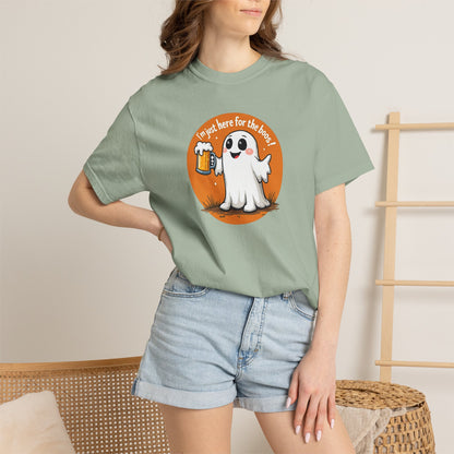 Halloween Ghost Beer T-Shirt — "I’m Just Here for the Boos" Cute Spooky Tee