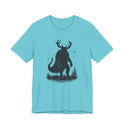 Krampus Squatch T-Shirt — Deer-Antlered Sasquatch Graphic Tee