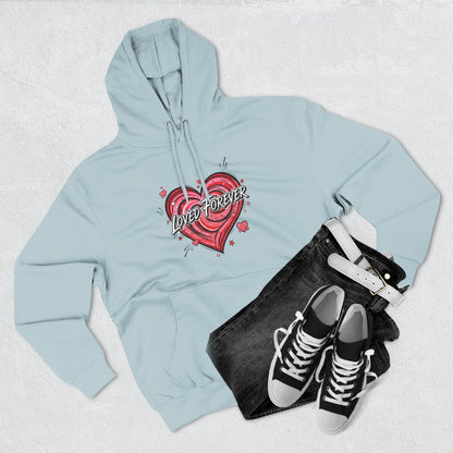 Love Forever Heart Hoodie — Vintage Tattoo Style Valentine's Sweatshirt