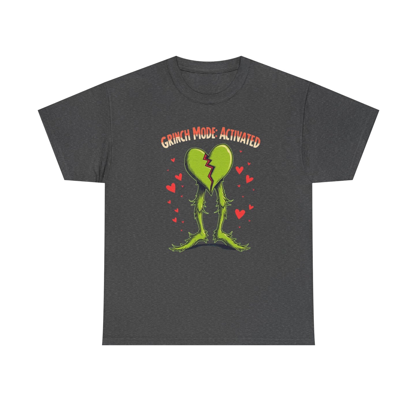 Grinchy Valentines, Unisex Heavy Cotton Tee
