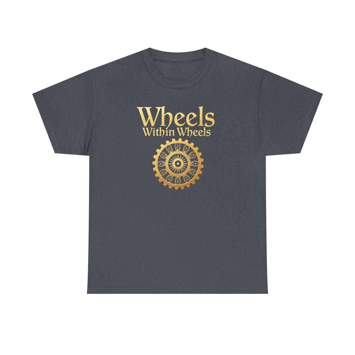 Wheels within wheels, Unisex Heavy Cotton Tee, Casual Wear, Gift for Cyclists, Graphic T-Shirt, Birthday Gift, Summer Style - Psychonaut Swag