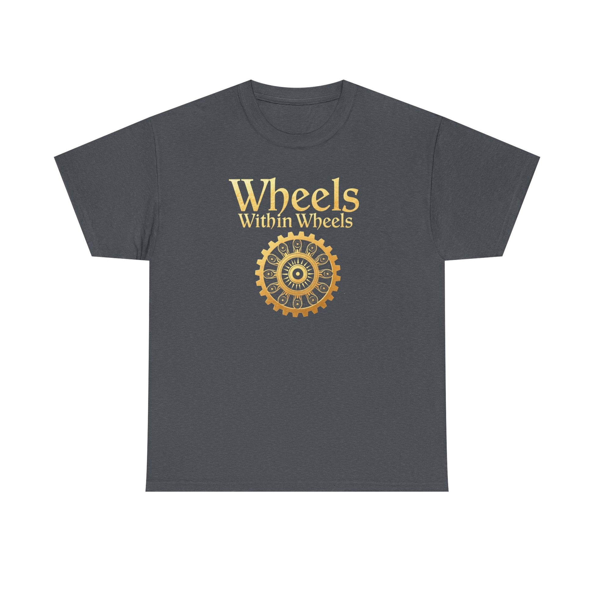 Wheels within wheels, Unisex Heavy Cotton Tee, Casual Wear, Gift for Cyclists, Graphic T-Shirt, Birthday Gift, Summer Style - Psychonaut Swag