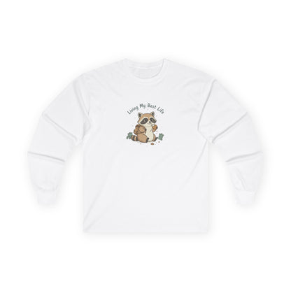Raccoon, Best life, Long Sleeve Tee