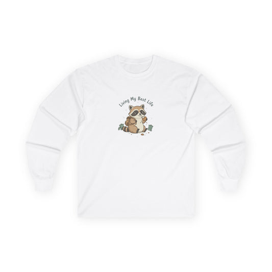 Raccoon, Best life, Long Sleeve Tee