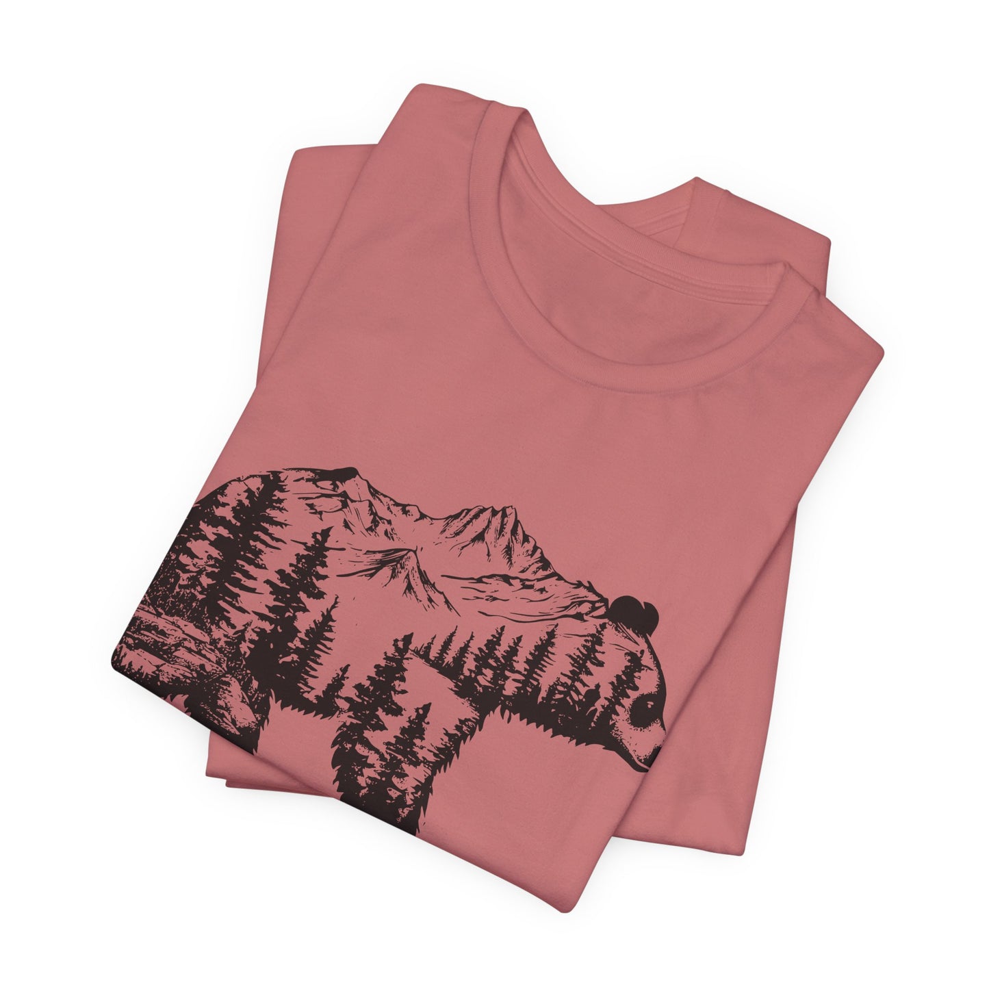 Mountain Bear Graphic Tee — Forest Silhouette Nature T-Shirt