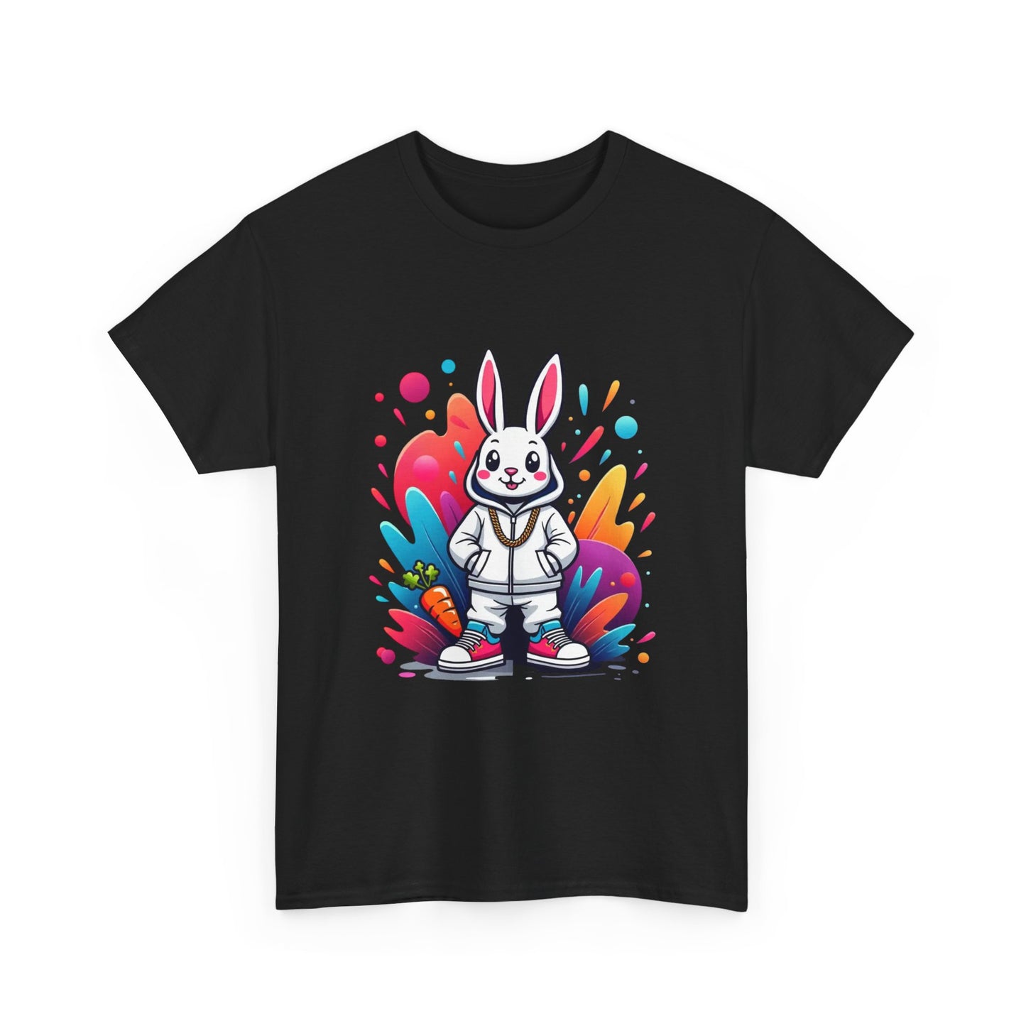 Easter Bunny Graphic Tee — Cute Cartoon Rabbit with Carrot
