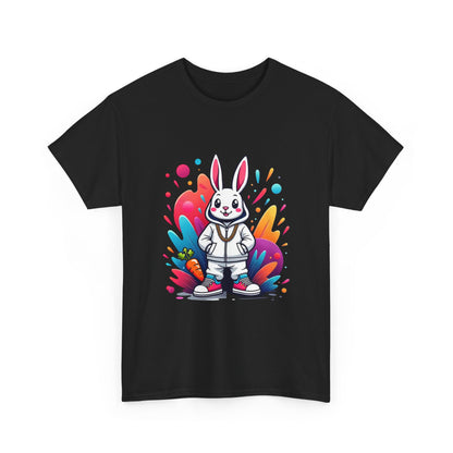 Easter Bunny Graphic Tee — Cute Cartoon Rabbit with Carrot