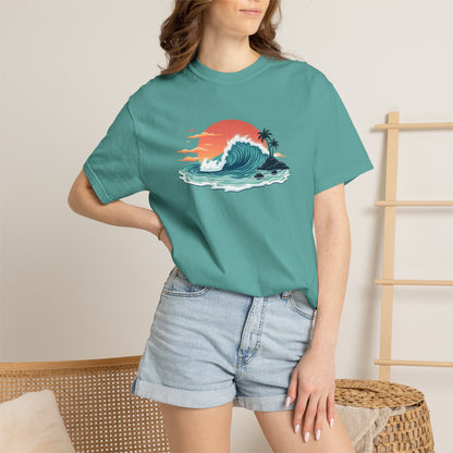 Sunset Surf Graphic T-Shirt — Tropical Wave Island Tee
