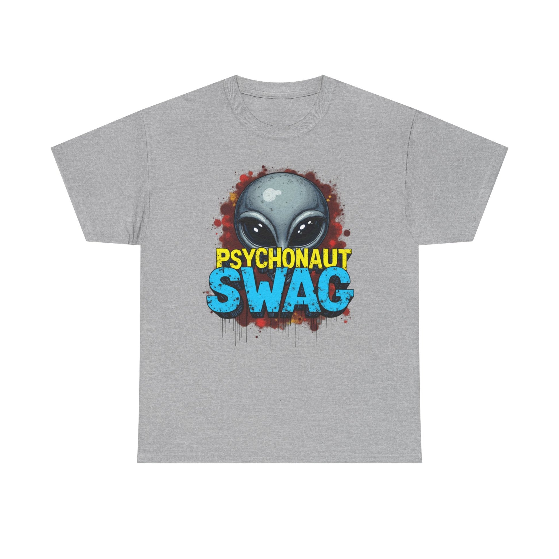 Hidden Alien, Psychonaut Swag, Staple Tee, Unisex Heavy Cotton Tee - Psychedelic Alien Swag Tee, Fun Graphic Tee, Perfect for Festivals, Casual Wear, Gift for Space Lovers - Psychonaut Swag