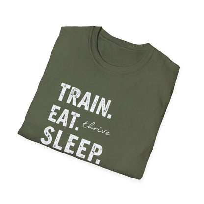 Train Eat Sleep Repeat T-Shirt, Fitness Apparel, Gym Wear, Motivational Shirt, Casual Unisex Tee - Psychonaut Swag