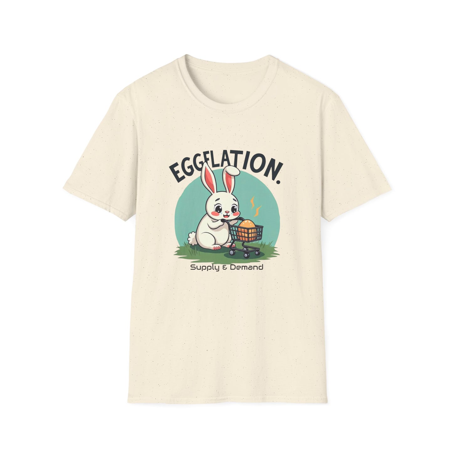 Easter Bunny 'Eggflation' T-Shirt – Cute Bunny with Egg Basket Graphic