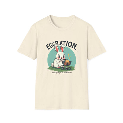 Easter Bunny 'Eggflation' T-Shirt – Cute Bunny with Egg Basket Graphic