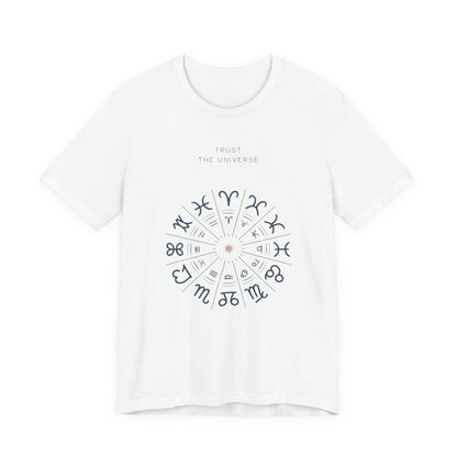 Zodiac Wheel T‑Shirt — Trust the Universe Astrology Tee