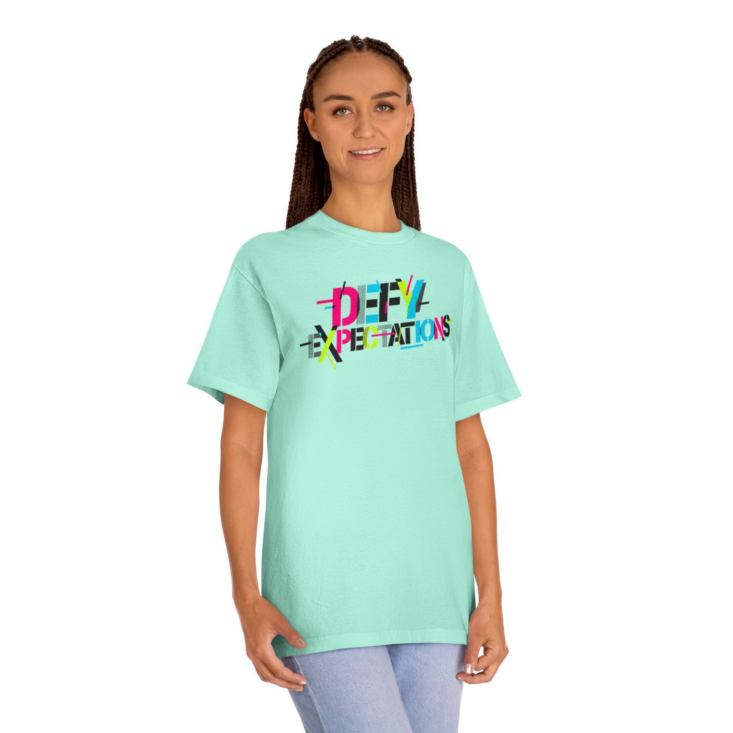 Defy Expectations Tee — Bold Retro Graphic T-Shirt