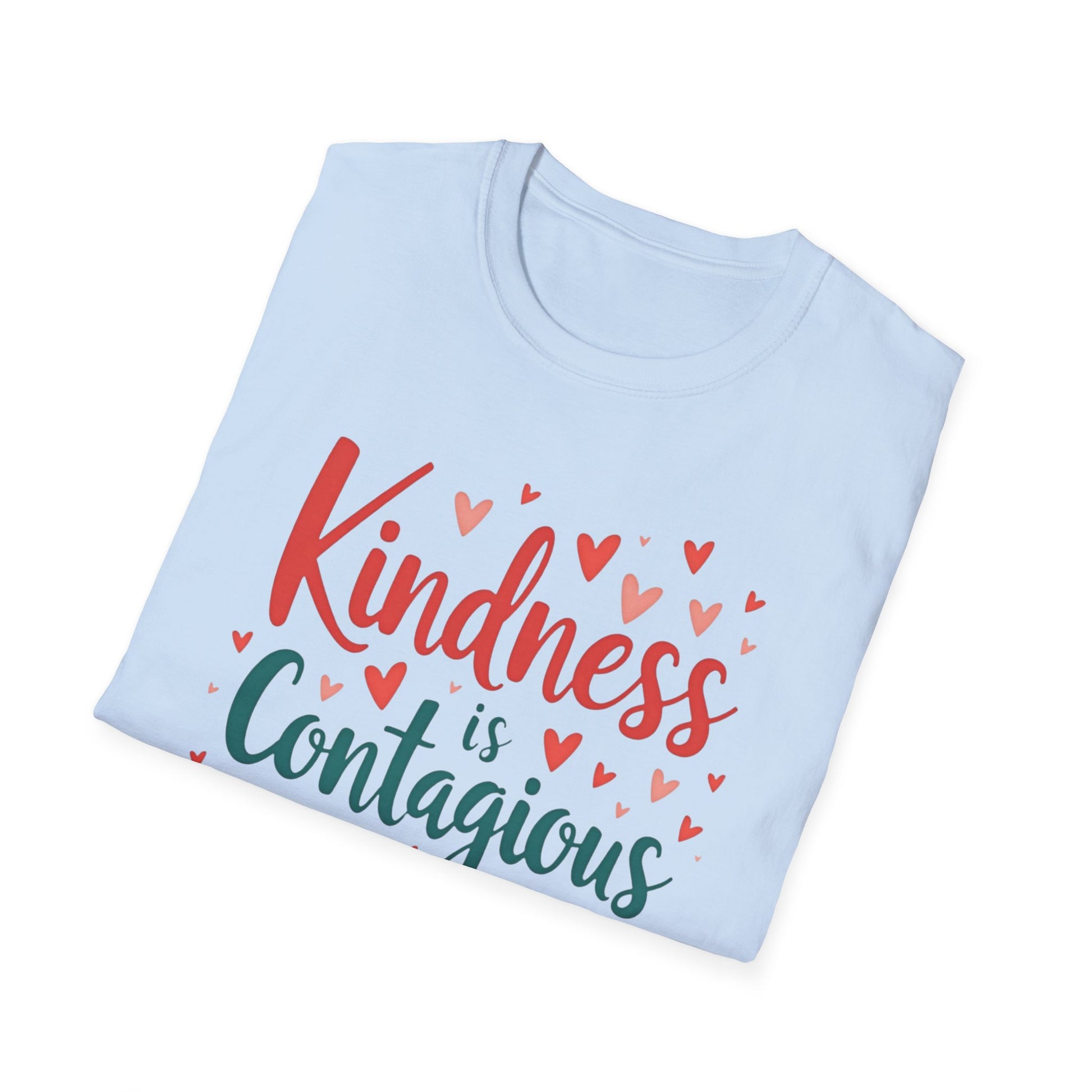 Kindness is Contagious T-Shirt | Unisex Softstyle Tee, Inspirational Apparel, Gift for Friends, Positive Vibes, Everyday Wear - Psychonaut Swag