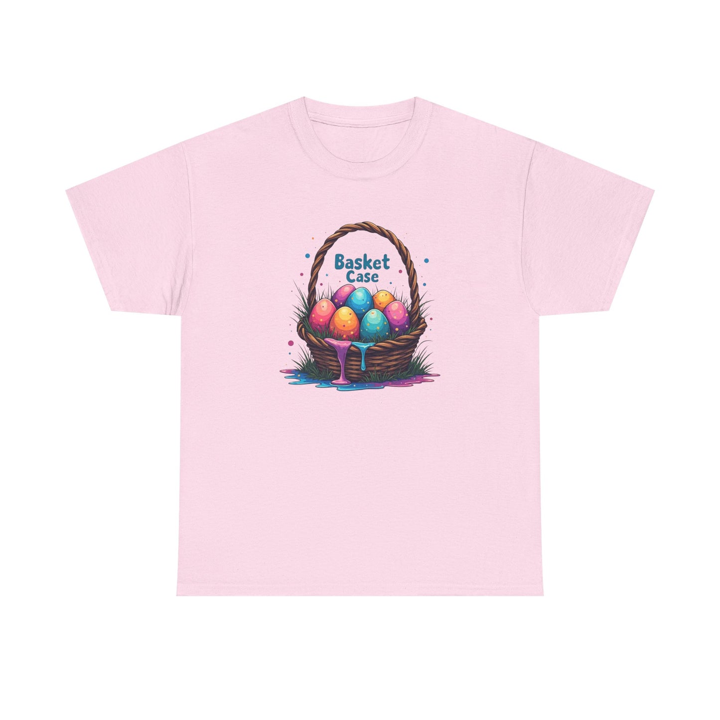 Basket Case, Easter Basket Tee — Colorful Painted Easter Eggs Graphic Shirt