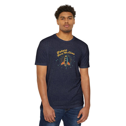 Retro Rocket T-Shirt - "Future Here We Come" Vintage Space Tee