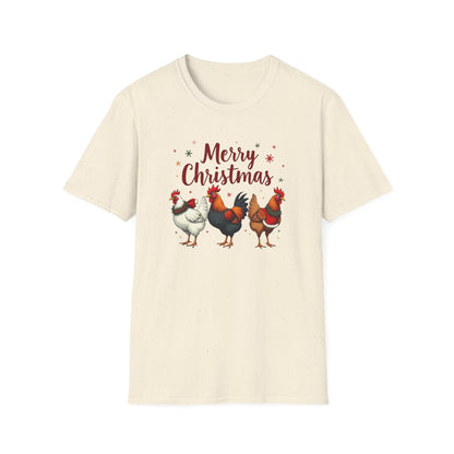 Merry Christmas Chicken Tee — Festive Rooster Holiday T-Shirt