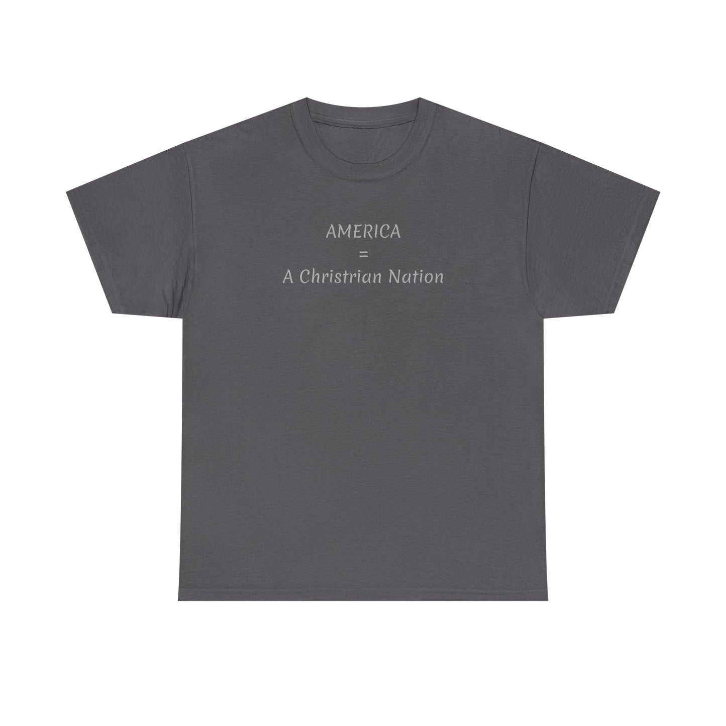 A Christian Nation T-Shirt — Crucifix Over American Flag Graphic Tee