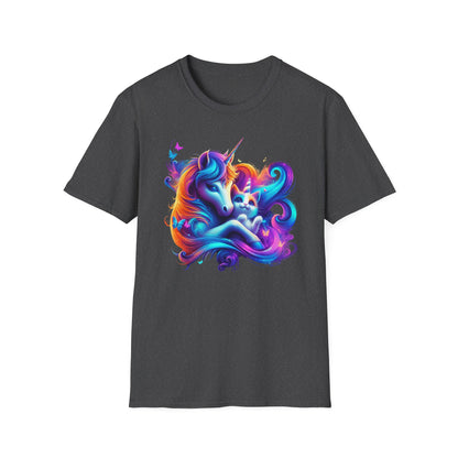 Unicorn with Caticorn Unisex T-Shirt - Magic of Unicorns hugging the Caticorns - Psychonaut Swag