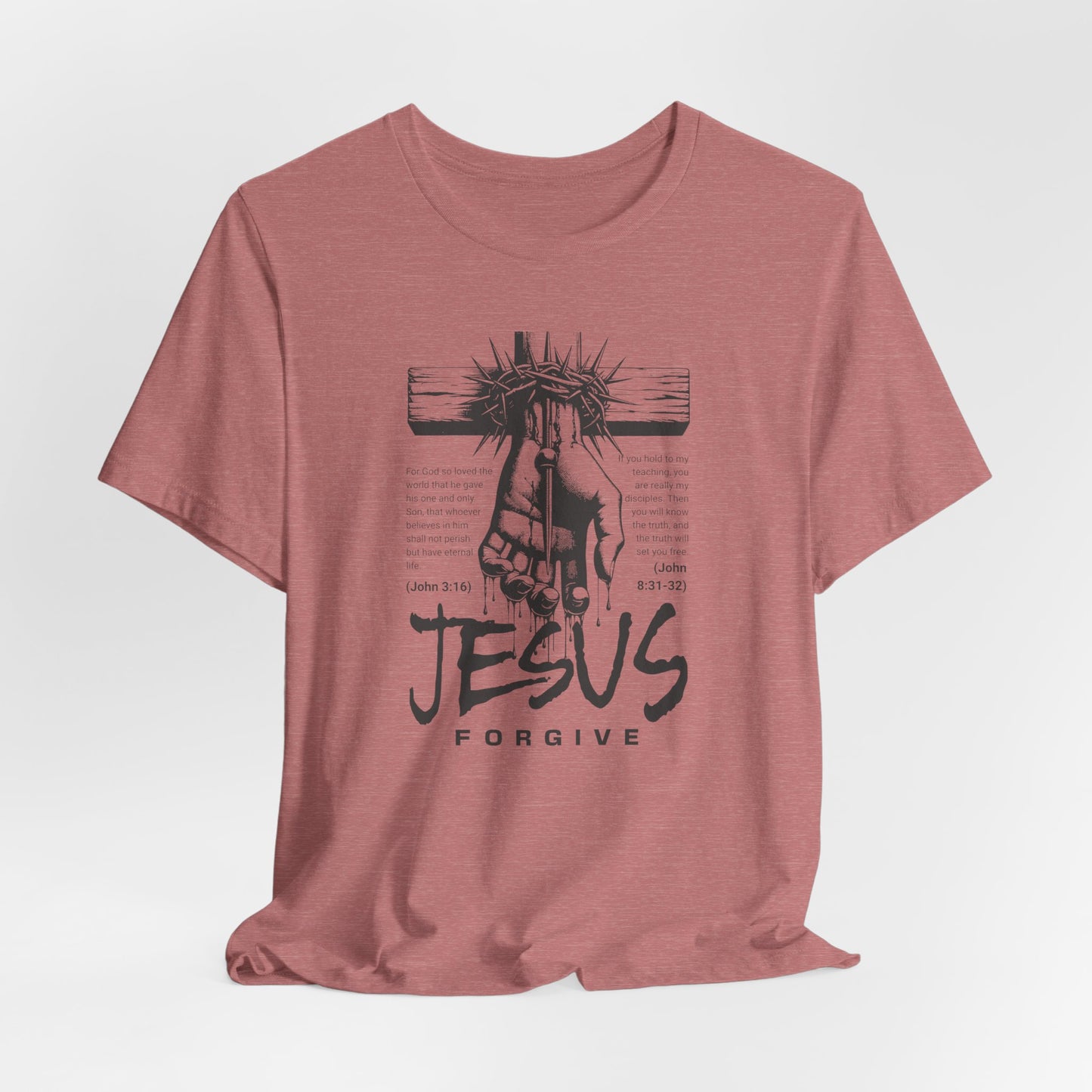 Jesus Forgive Cross T-Shirt — Christian Faith Tee