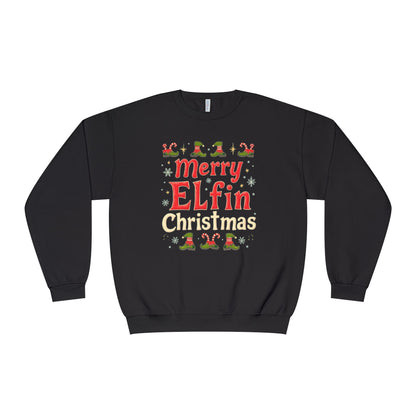 Christmas Elf Unisex Sweatshirt - Merry Elfin Christmas Tee for Elf Fanatics