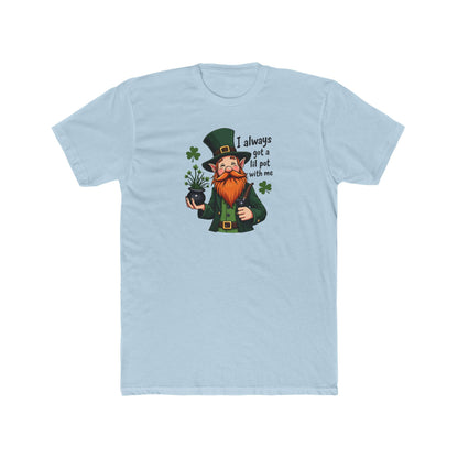 Leprechaun with little pot, Unisex Cotton Crew Tee