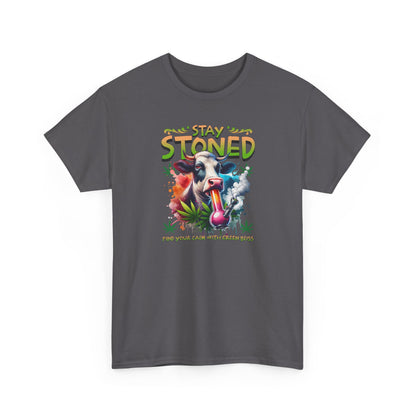 Stay Stoned Cow T-Shirt – Funny Cannabis Graphic Tee