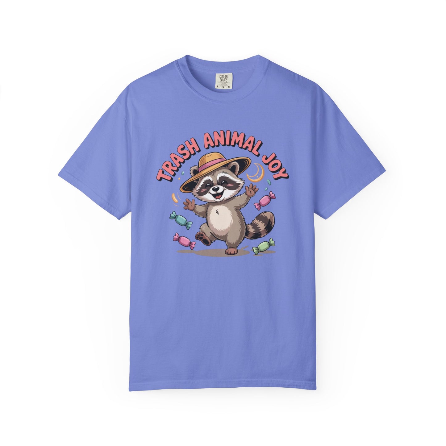 Trash Animal Joy Raccoon T-Shirt — Cute Candy-Loving Graphic Tee