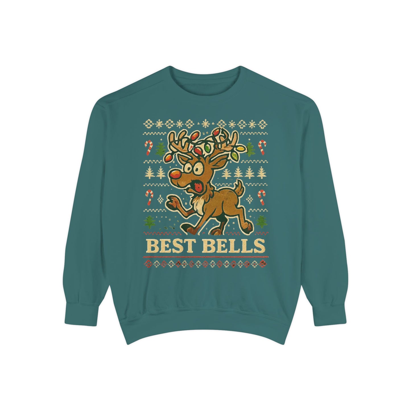 Best Bells Reindeer Sweatshirt Unisex Garment-Dyed Sweatshirt