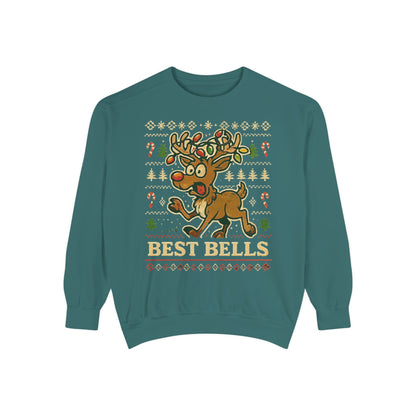 Best Bells Reindeer Sweatshirt Unisex Garment-Dyed Sweatshirt