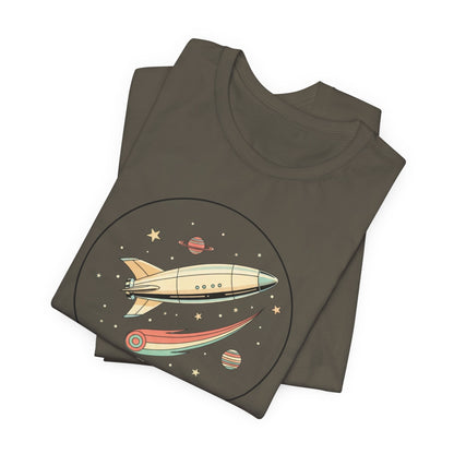 Lunar Excursion Rocket T‑Shirt — Retro Space Graphic Tee