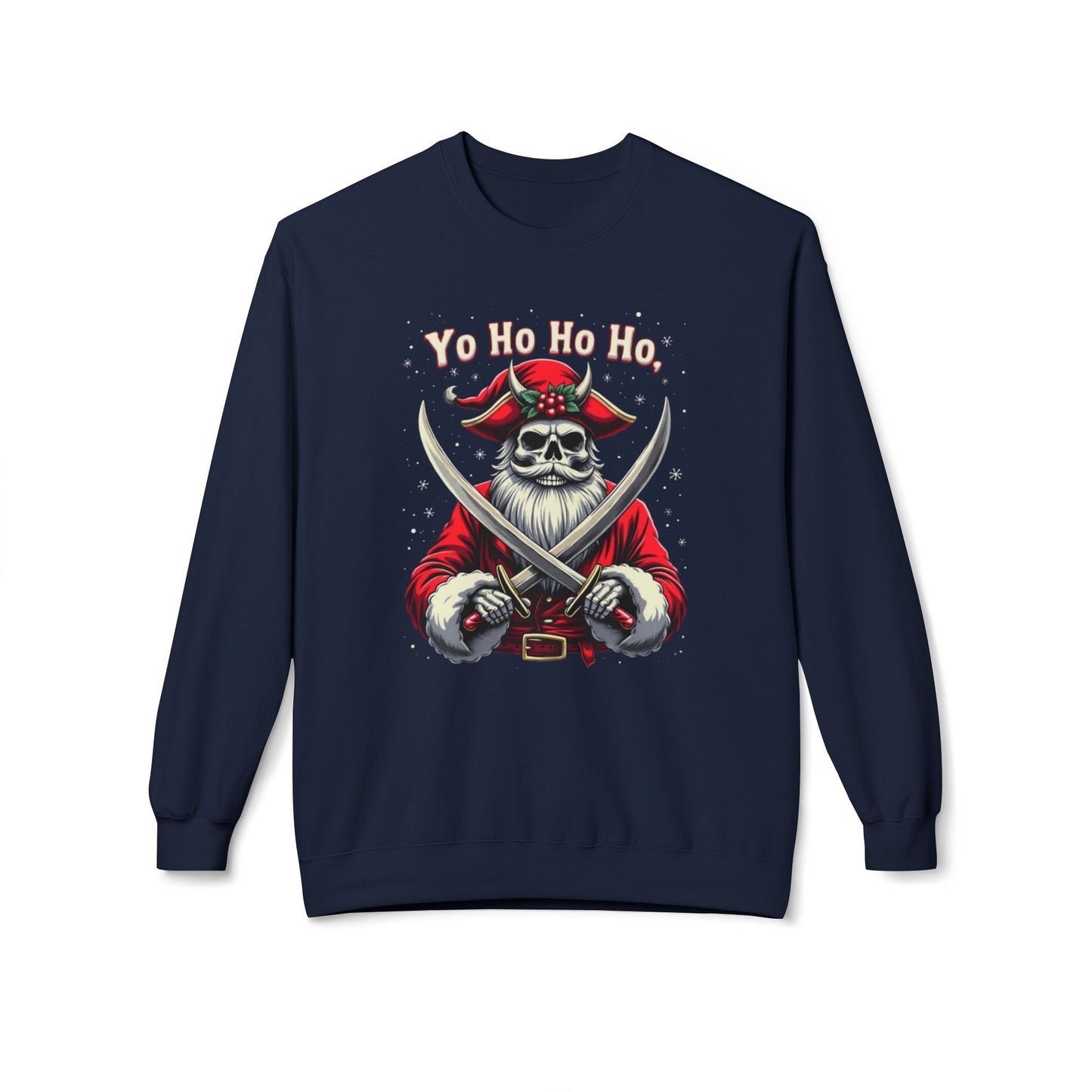 Pirate Christmas, Shiver Season, Unisex Midweight Softstyle Fleece Crewneck Sweatshirt