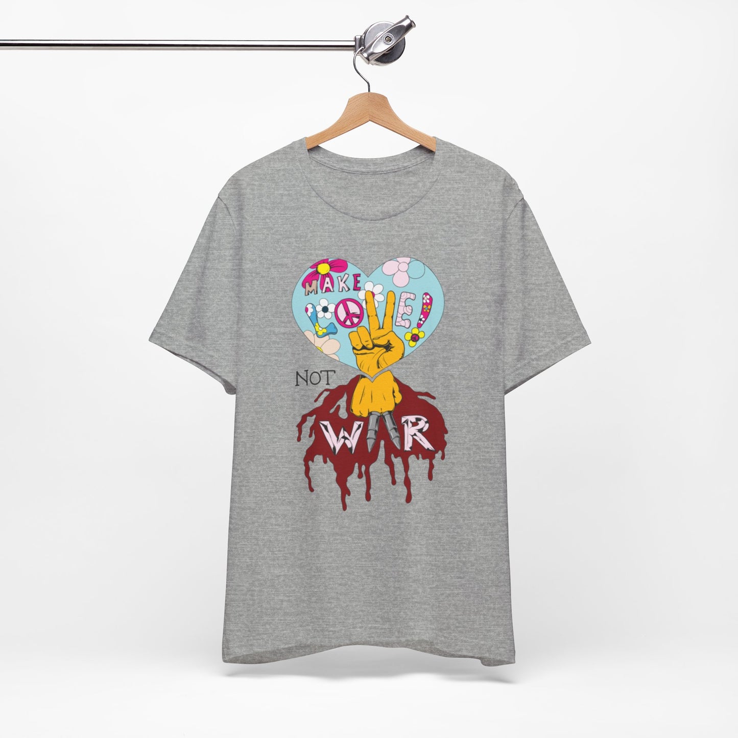 Make Love Not War, unisex Jersey Short Sleeve Tee