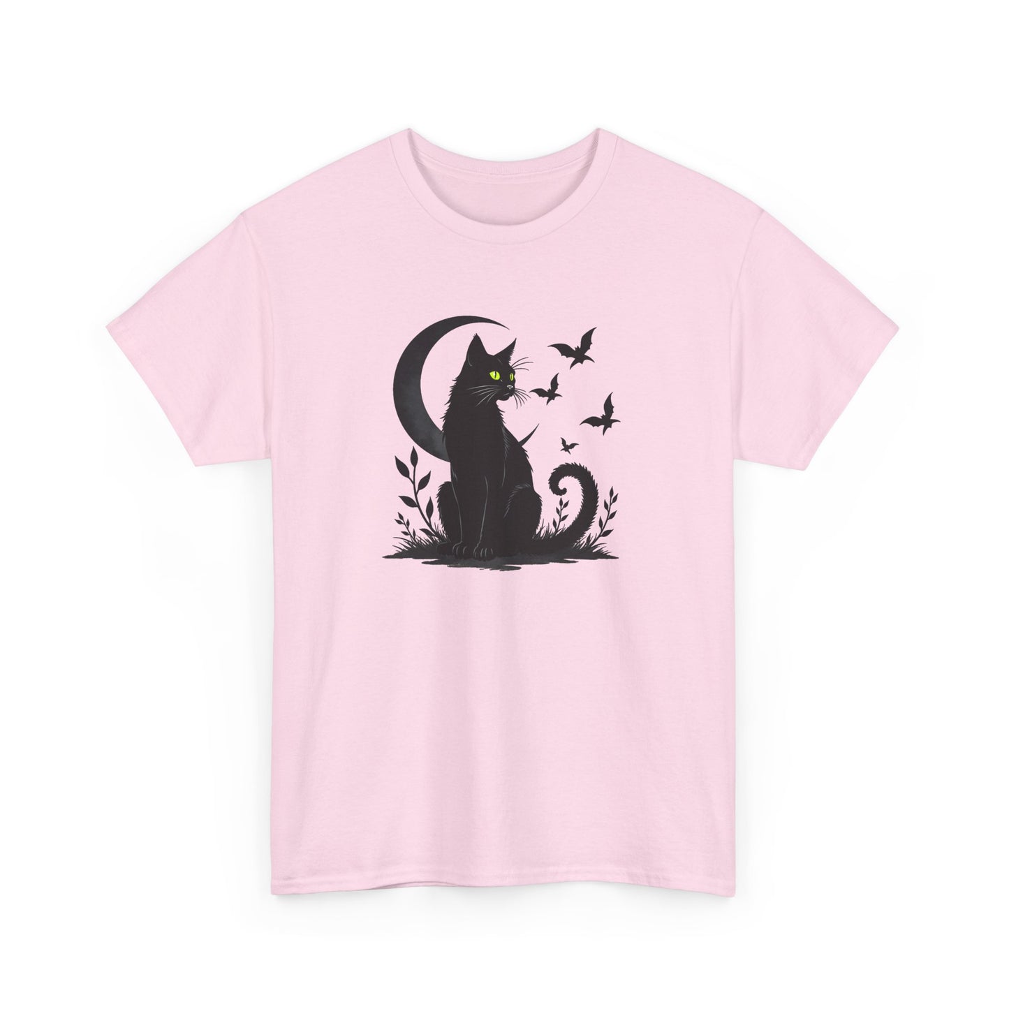 Black Cat Moon T‑Shirt — Gothic Cat Silhouette Tee
