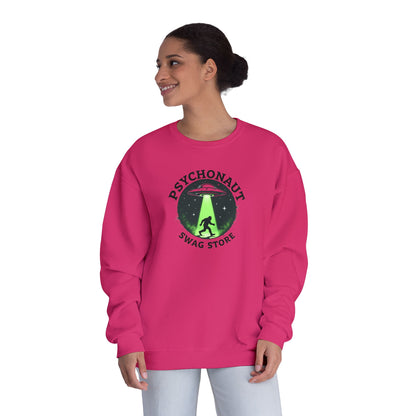Psychonaut Swag Crewneck Sweatshirt – UFO Abduction Graphic Pullover