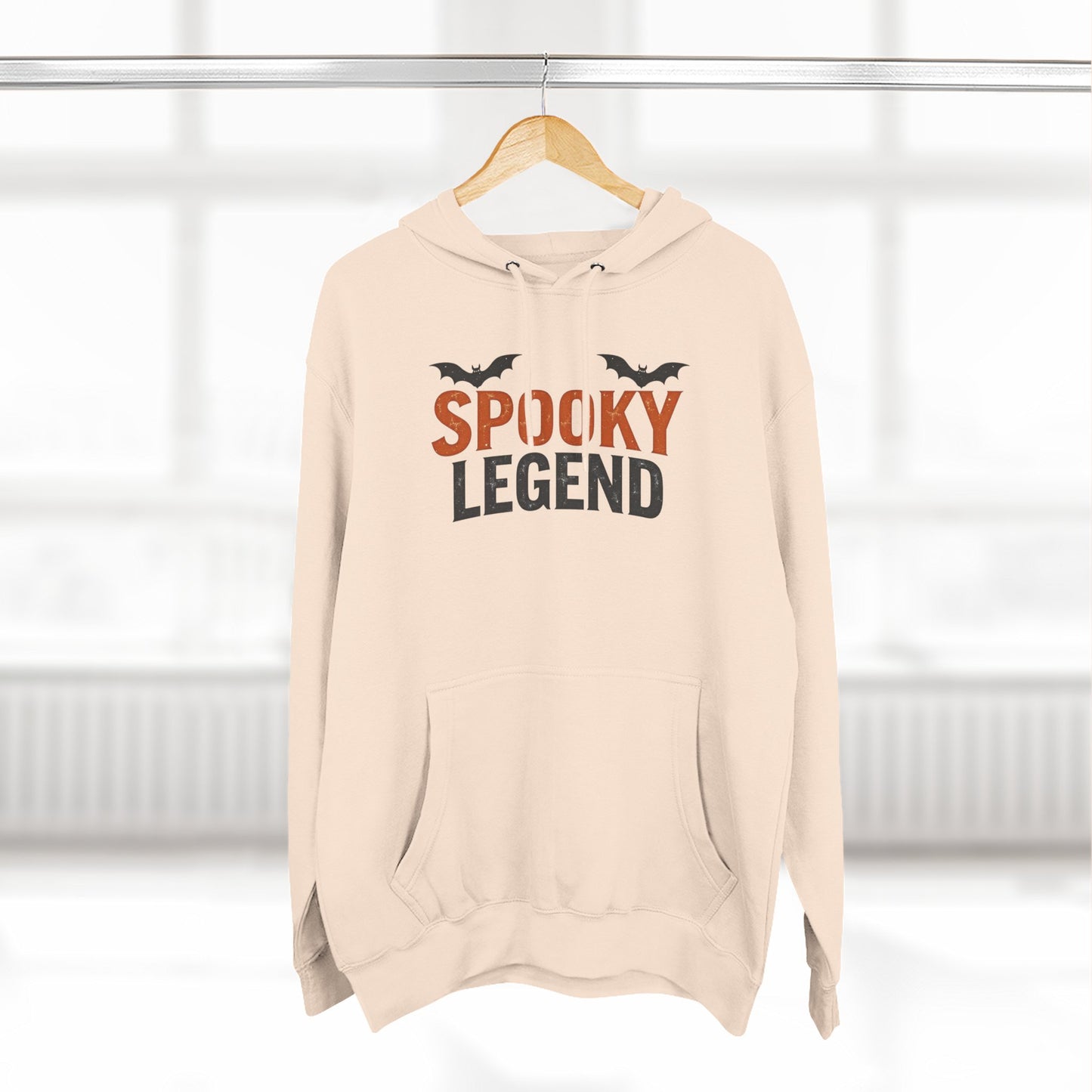 Spooky Legend Hoodie — Halloween Bat Graphic Fleece Sweatshirt