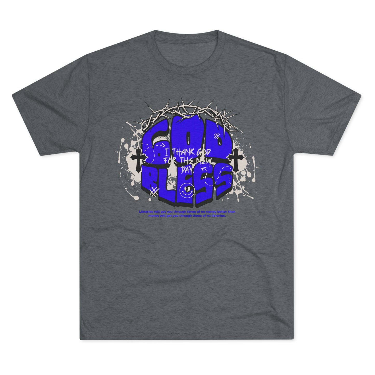 God Bless graphic, Unisex Tri-Blend Crew Tee
