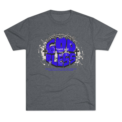 God Bless graphic, Unisex Tri-Blend Crew Tee