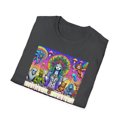 Mushroom Last Supper, Unisex Softstyle T-Shirt - Psychonaut Swag