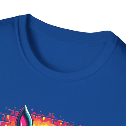 Easter Bunny 'Hoppy Easter' T-Shirt — Colorful Neon Bunny Graphic Tee