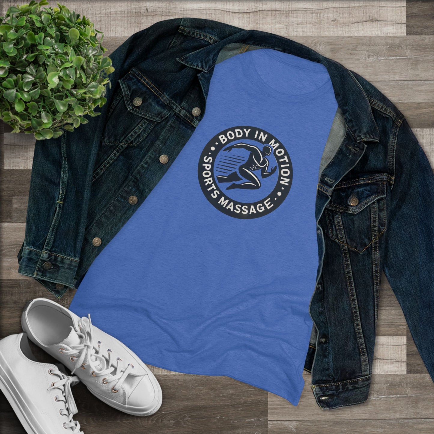 Sports Massage, Women’s Triblend Tee — "Body in Motion Sports Massage" Logo Shirt