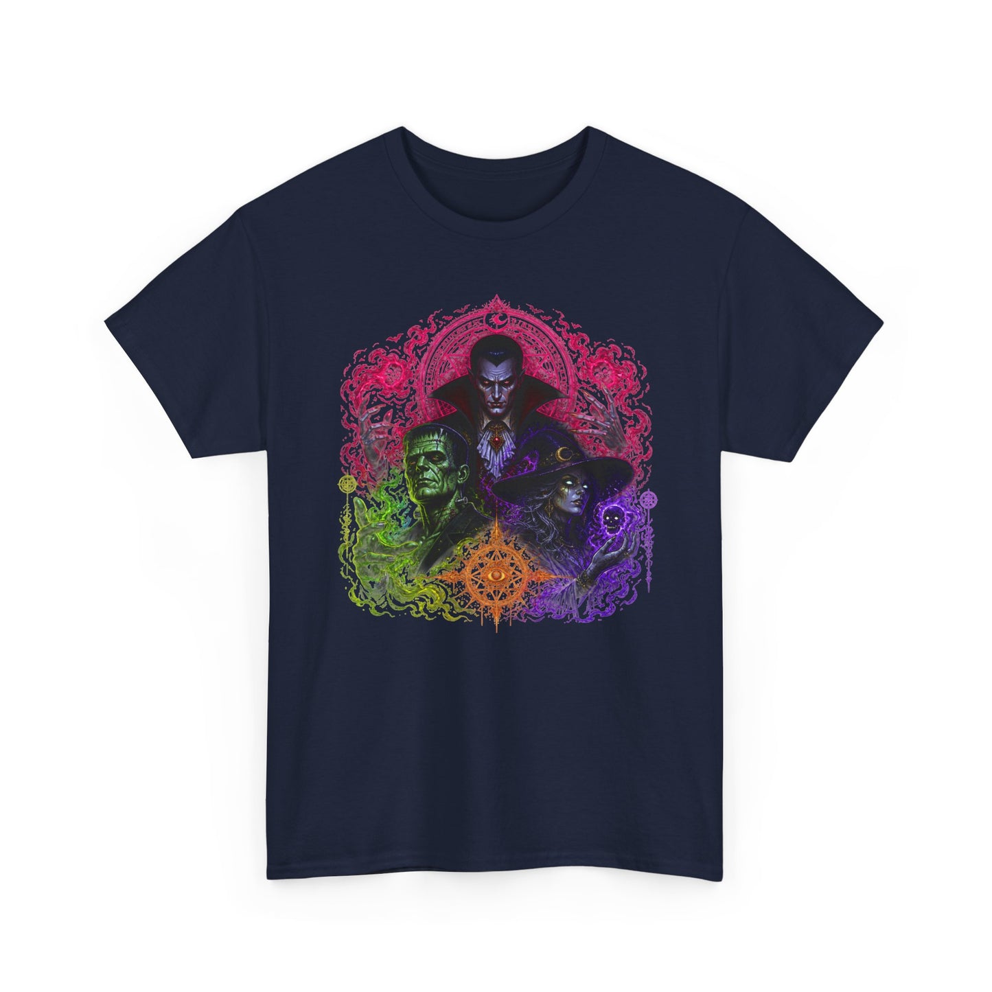 Mystic Vampire Trio T-Shirt — Gothic Rainbow Horror Art Tee