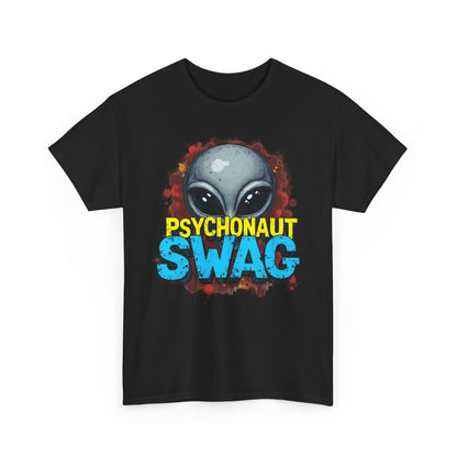 Hidden Alien, Psychonaut Swag, Staple Tee, Unisex Heavy Cotton Tee - Psychedelic Alien Swag Tee, Fun Graphic Tee, Perfect for Festivals, Casual Wear, Gift for Space Lovers - Psychonaut Swag