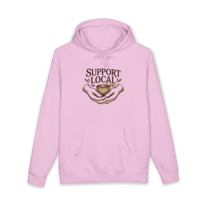 Support Local Hoodie — Vintage Hands & Heart Graphic Hooded Sweatshirt