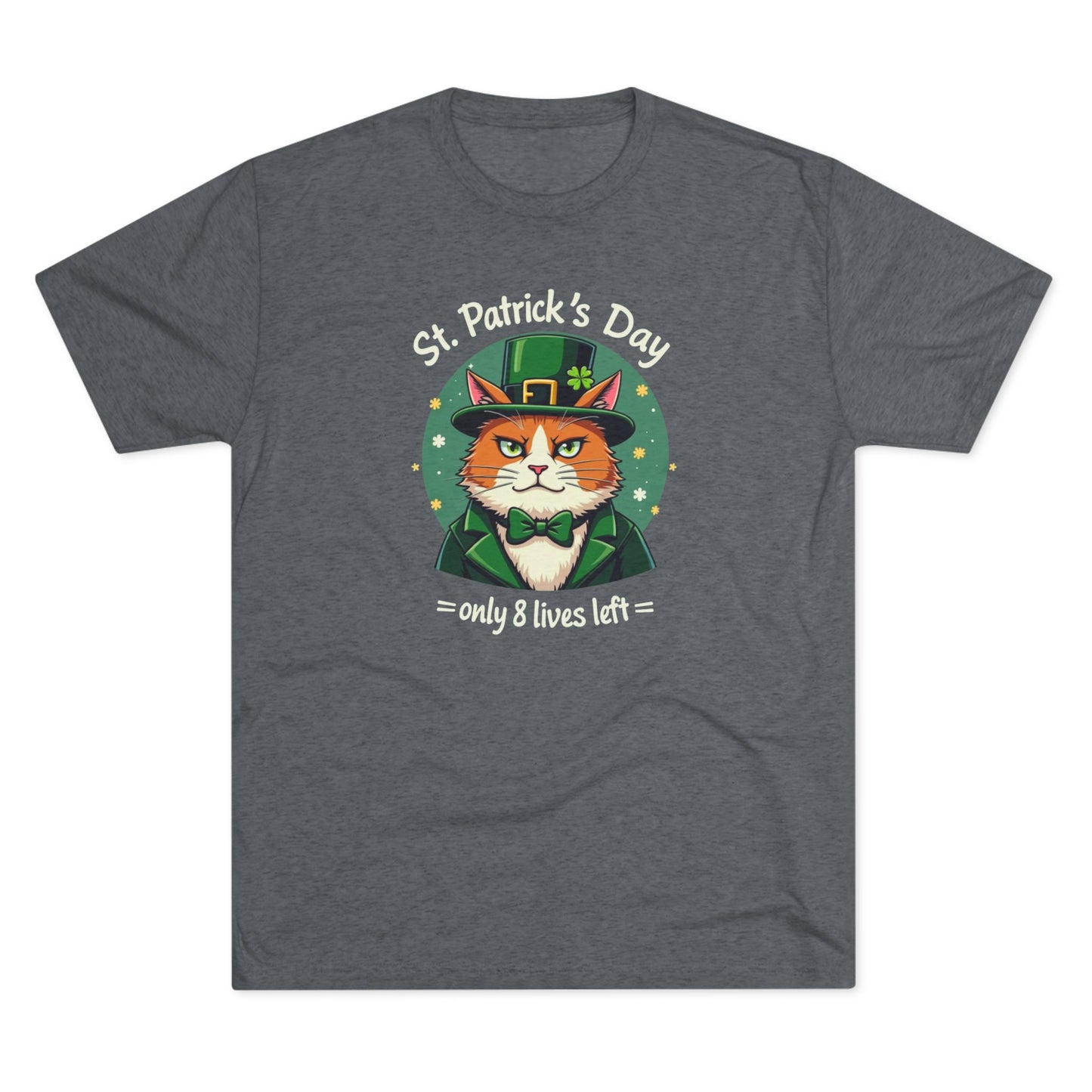 St. Patrick’s Day Cat Tee — “Only 8 Lives Left” Funny Irish Holiday Shirt