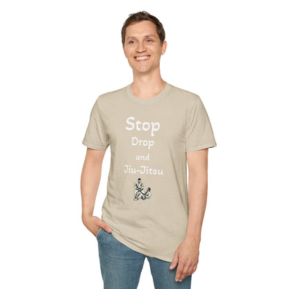Stop, Drop, and Jiu-Jitsu, Unisex Softstyle T-Shirt